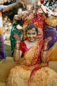 girl in his mehndi ceremony